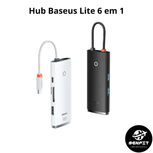 Adaptador Baseus Lite Hub Usb-C 6 Portas Para Macbook Iphone Smartphones Android