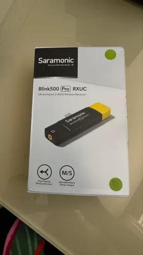 Receptor de microfone sem fio de canal duplo para iOS com conector USB-C - Android