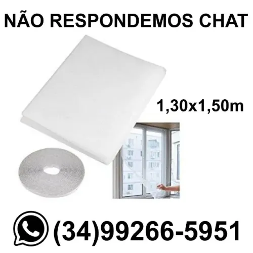 Tela Mosquiteiro Protetora de Mosquitos para Janela - Tecido Tule + Fita Velcro