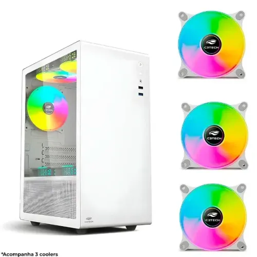 GABINETE GAMER BRANCO MT-G200WH C3 TECH