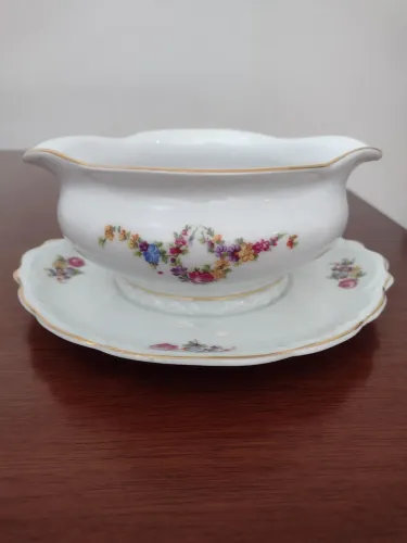 Molheira de Porcelana Schimidt com Detalhes Florais