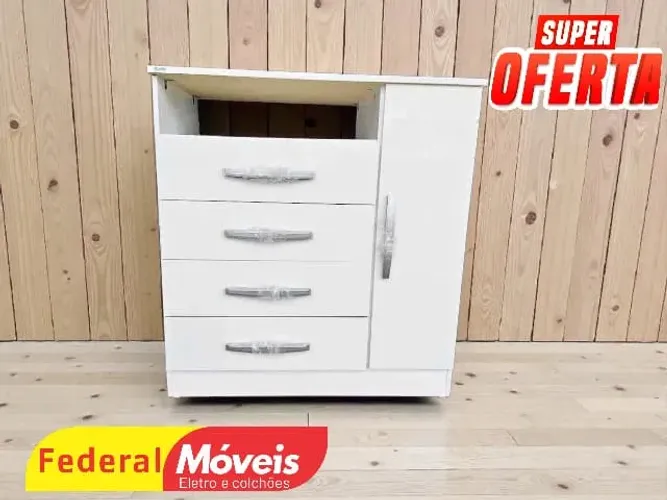 Cômoda 4 Gavetas 1 Porta Mega Promoção