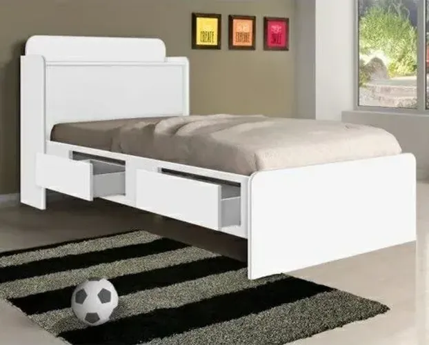 Cama solteiro com bau thamires levo hoje