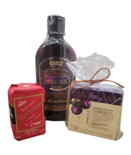 Hidratante Macadâmia + 2 Sabonete. Kit