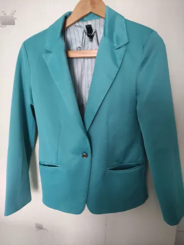 Blazer Feminino Azul Turquesa