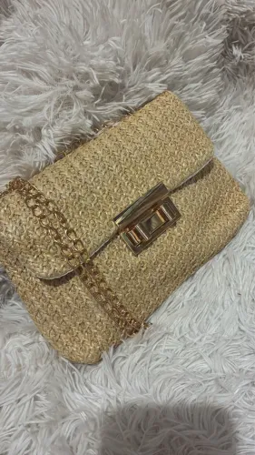 Bolsa palha alça corrente