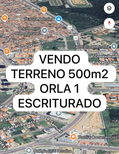 VENDO TERRENO NA ORLA 1 DE PETROLINA! ESCRITURADO!