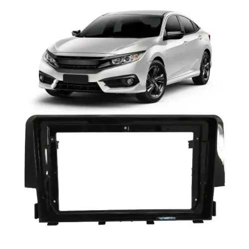 Moldura 9 Polegadas 2Din Black Piano Civic G10 2016 em diante Acabamento Painel Multimídia