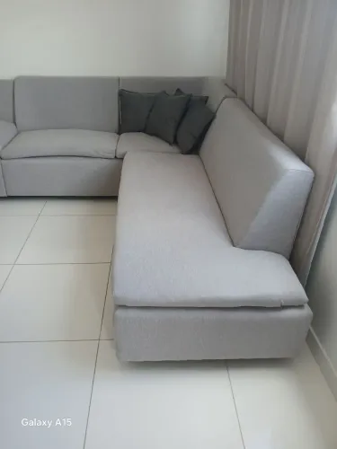 Sofá de Canto Cinza Claro