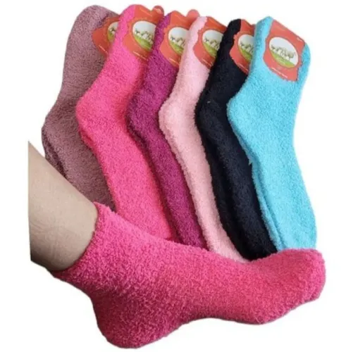 Kit 3 Pares de Meias Térmica Quentinhas Peluciada Inverno Frio