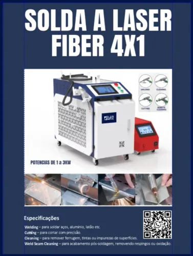 Solda a laser fibra 2000W 4x1, solda - corta - limpeza - limpeza de solda