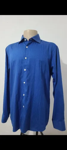 Camisa social azul tamanho G (Nº5), bonita, elegante, confortável, tecido macio. 
