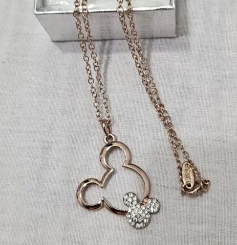 Colar Mickey Mouse Rose Gold com Pedrarias