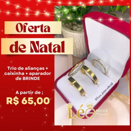 Trio de Alianças+ caixinha+ BRINDE