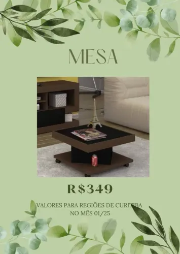 Promoção Mesa de Centro Preta - 17/01/25