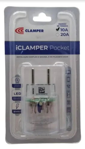 Protetor Eletrônico - iClamper Pocket - Protege contra queda de energia 