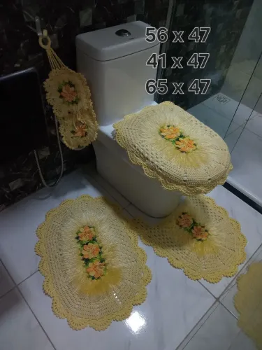 Kit de banheiro decore luxo em crochê
