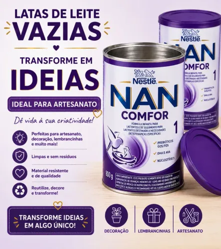 Latas de leite grande vazias para artesanato