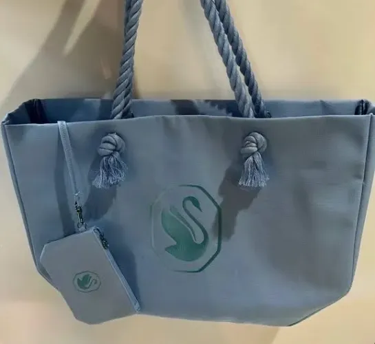 Bolsa Tote Swarovski em Lona Azul - Original | Novo
