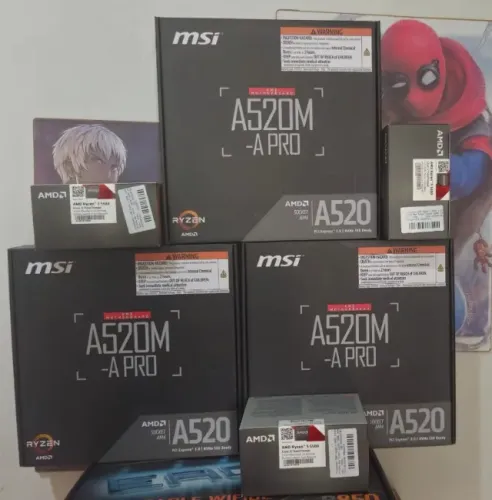 kit amd a520 e ryzen 5500 ambos novos lacrados com nota fiscal e garantia aceito cartao