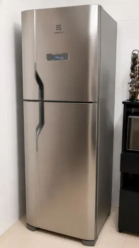 Geladeira Electrolux Frost Free 400L Efficient Turbo Freezer Duplex Inox Look (DFX44) 127 
