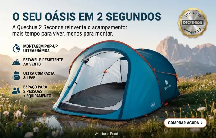 Barraca De Camping 2 Seconds Easy 2 Pessoas Quechua Cor Azul