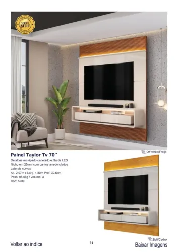 PAINEL RAYLOR TV 70 POLEGADAS