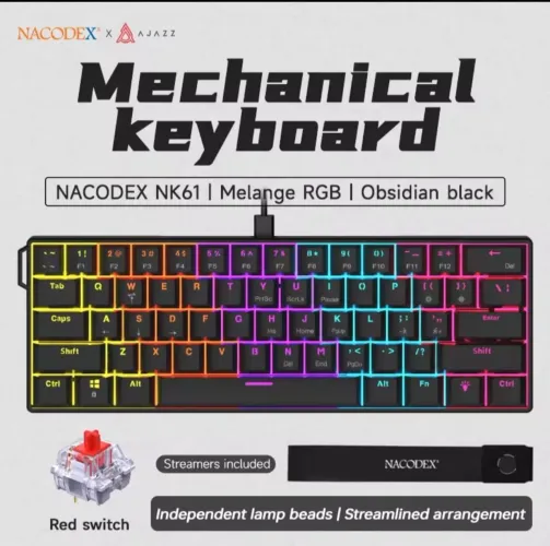 Teclado mecânico Ajazz nocodex NK61