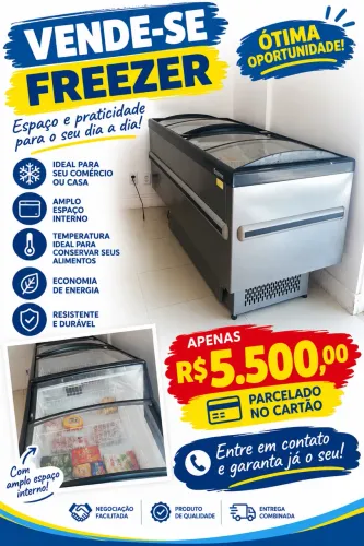 Vendo freezer horizontal em perfeito estado por $5500,00 parcelado no cartão