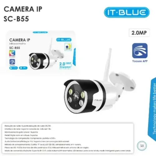 Lacrada Câmera Monitoramento IP Infravermelho 2.0 IT-BLUE SC-B55