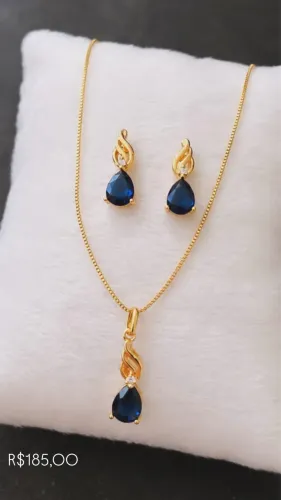 conjunto marinho ouro 18k