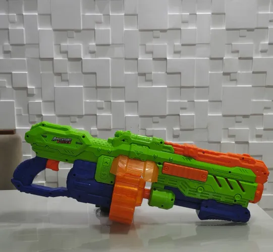 Metralhadora adventure force 40 Dardos Verde limão 50 CM Nerf