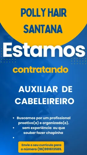 AUXILIAR DE CABELEIREIRO SEM EXPERIÊNCIA