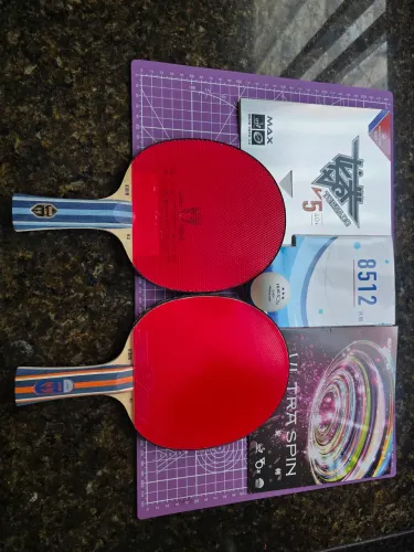 Combo 2 Raquetes tênis de mesa Montadas - Jogo Completo (Ofensivo + Defensivo)