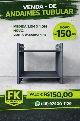 Andaimes Tubular medida 1,0m x 1,0m