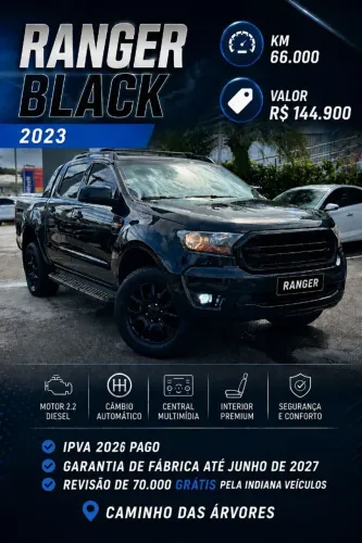 Ford Ranger Black 2.2 4X2 CD Diesel AUT 2023