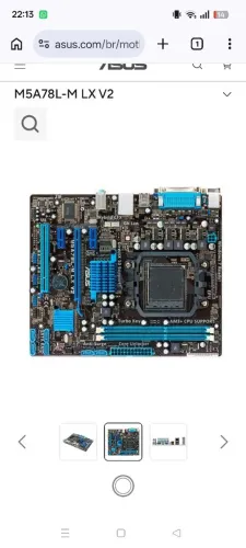 Placa mãe asus M5A78L-M AM3 + fx6300 Black edition