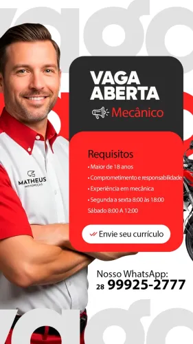 Vaga pra mecânico de motos