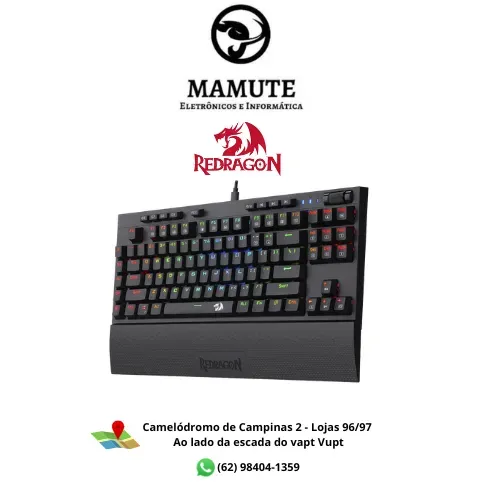 Teclado Óptico Mecânico Redragon Broadsword Pro RGB Preto K588RGB-PRO