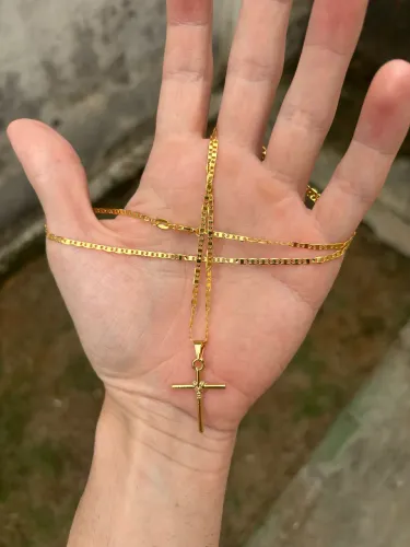 Corrente cordão banhado a ouro 18k modelo piastrine