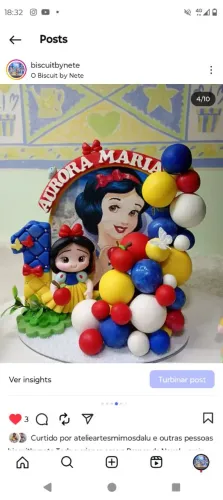Topo de Bolo infantil em Biscuit 