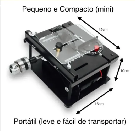 Mini Serra Bancada Multifuncional Turbo c/ Acessórios - Bivolt - NOVA