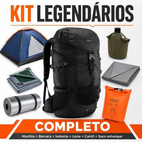 Kit Completo de Camping com Mochila 50L, Barraca e Acessórios