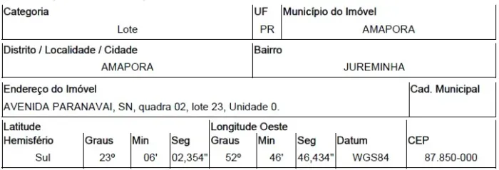 Excelente oportunidade  Terreno no Zona Industrial, Amapora - PR, Nº 00, 585m² | Venda Dir