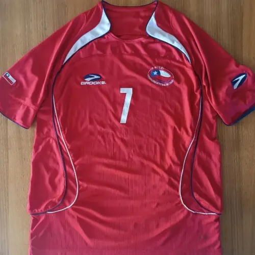 camisa original 2007 seleção chile brooks vermelha tamanho m #7 alexis sanchez