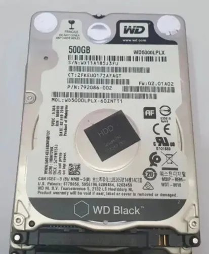 Lote com 6 unidades de HD Western Digital 500GB slim para notebook