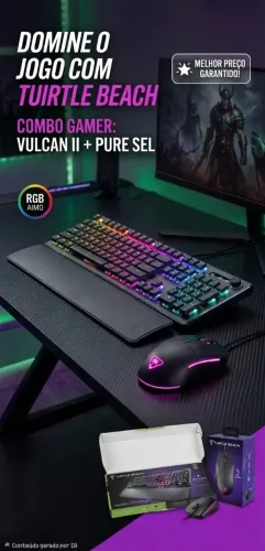 Kit teclado gamer Turtle Beach Vulcan II e mouse gamer Turtle Beach Pure SEL