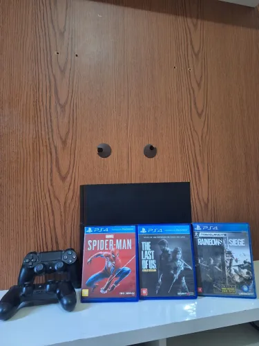 PS4 FAT 500 GB + 2 CONTROLES + 3 JOGOS | SEM DETALHES !