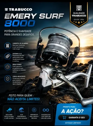 Molinete Trabuco Emery Surf 8000