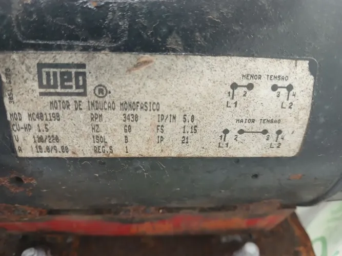 Motor monofasico de 1.5 CV 